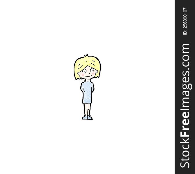 cartoon happy blond girl