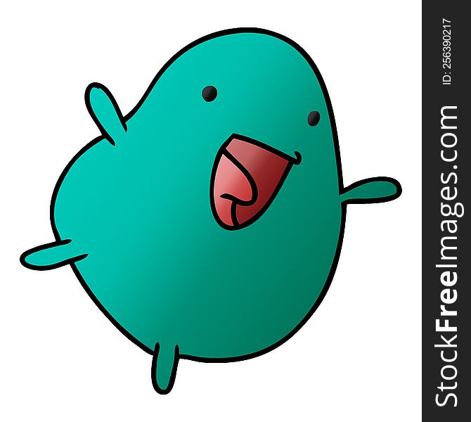 gradient cartoon illustration kawaii cute happy bean. gradient cartoon illustration kawaii cute happy bean