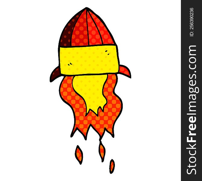 Cartoon Doodle Rocket Launch