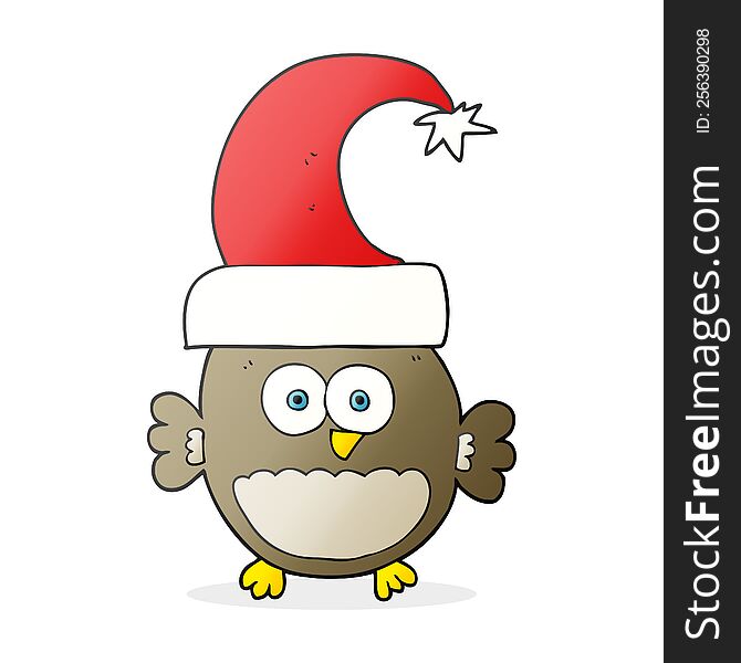 Cartoon Little Christmas Owl