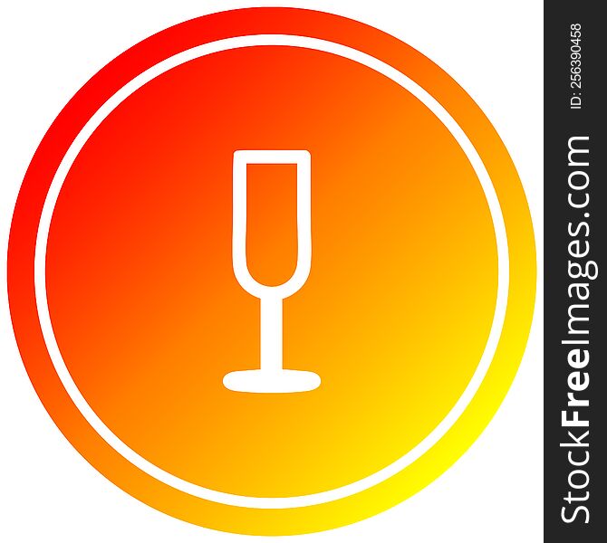 champagne flute circular icon with warm gradient finish. champagne flute circular icon with warm gradient finish