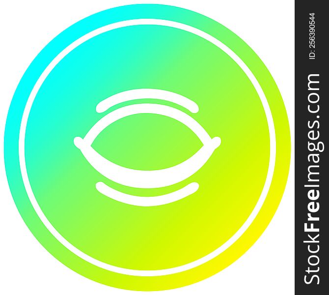 closed eye circular icon with cool gradient finish. closed eye circular icon with cool gradient finish