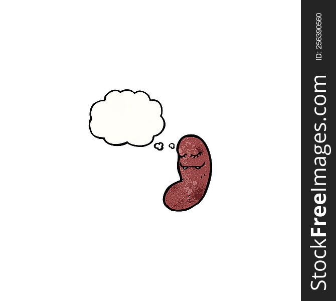 cartoon kidney with thought bubble