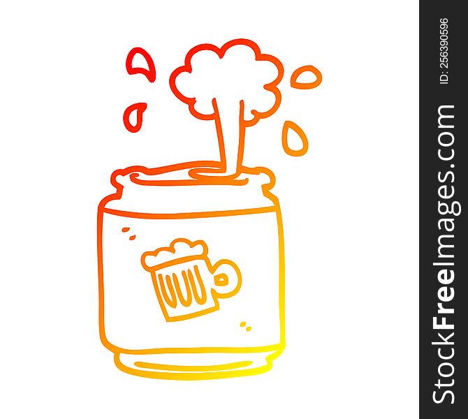 warm gradient line drawing of a cartoon can of larger
