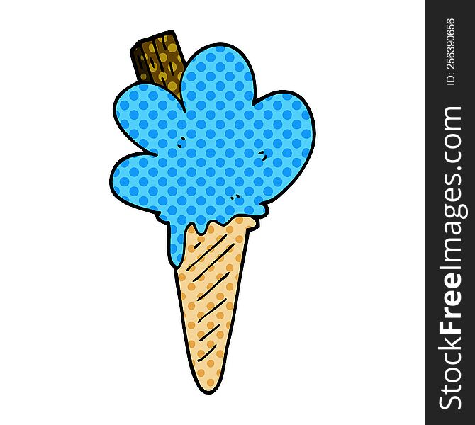 cartoon doodle ice cream cone