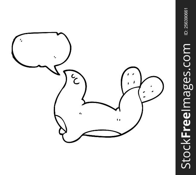 freehand drawn speech bubble cartoon seal