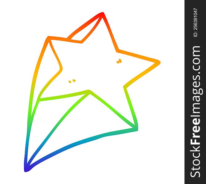 rainbow gradient line drawing of a cartoon stars