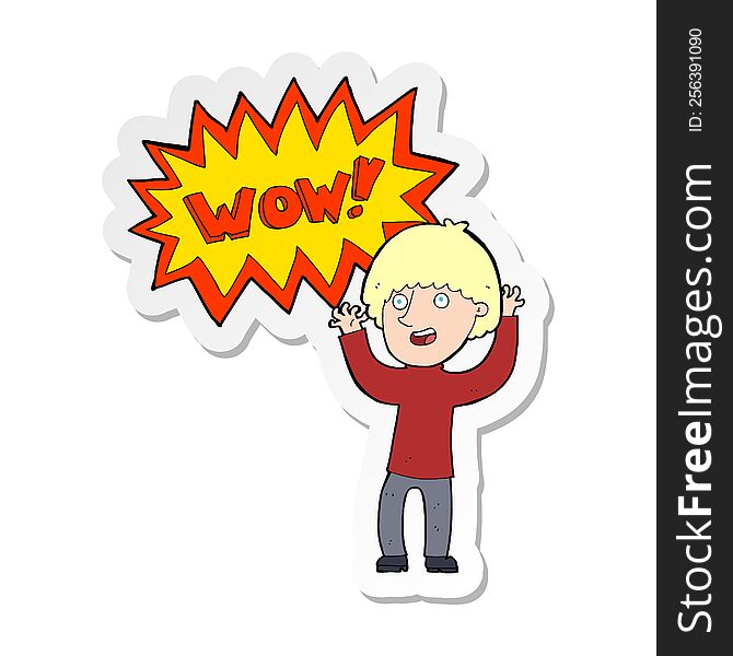 Sticker Of A Cartoon Amazed Man