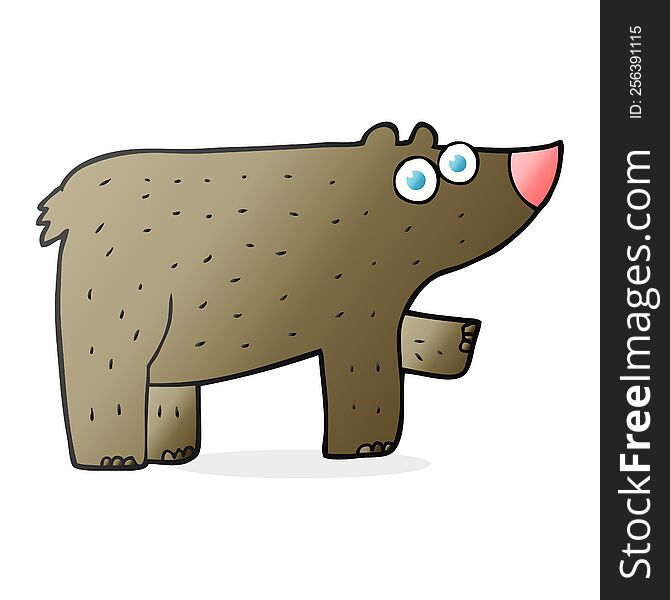 freehand drawn cartoon bear