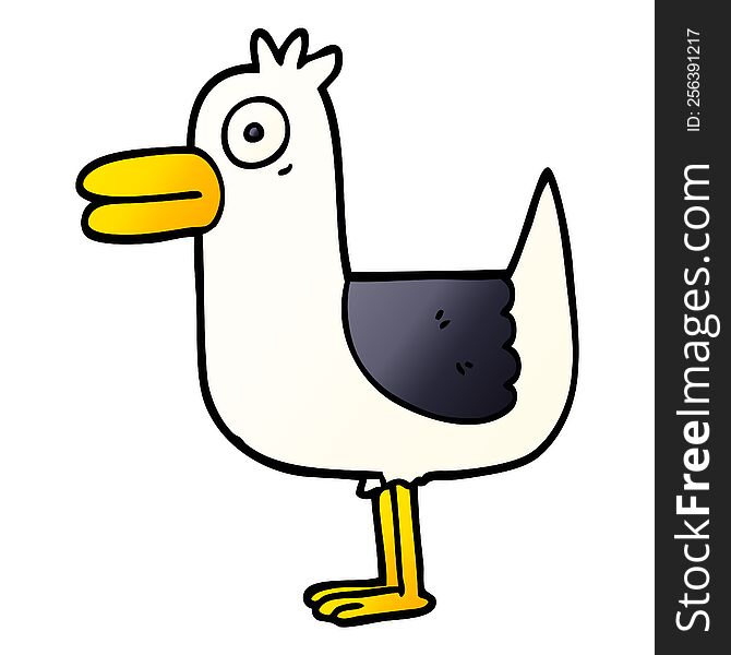 cartoon doodle sea gull