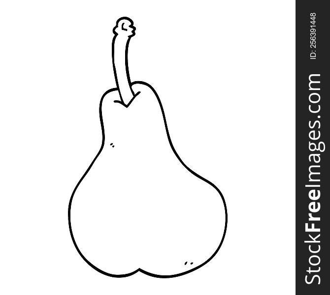 Line Drawing Cartoon Of A Pear