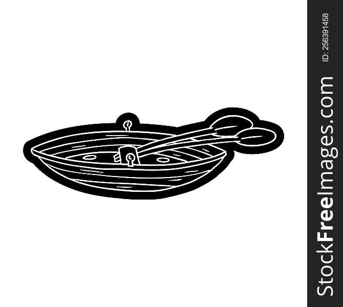 cartoon icon of a wooden boat. cartoon icon of a wooden boat