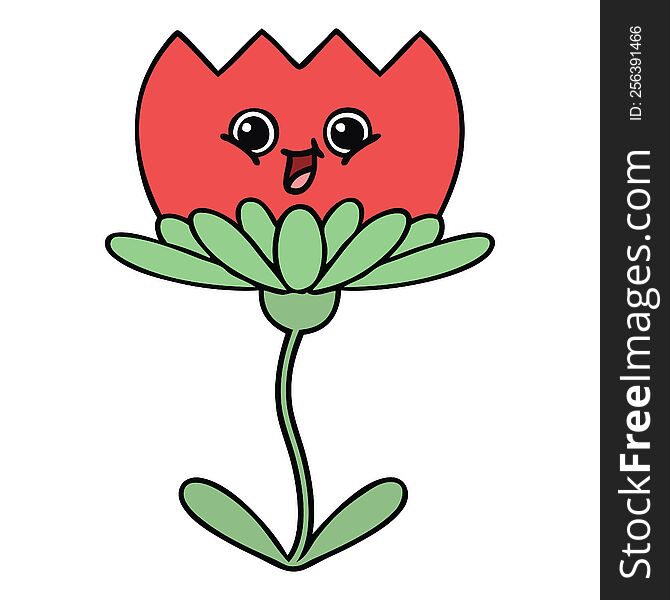 cute cartoon of a flower. cute cartoon of a flower