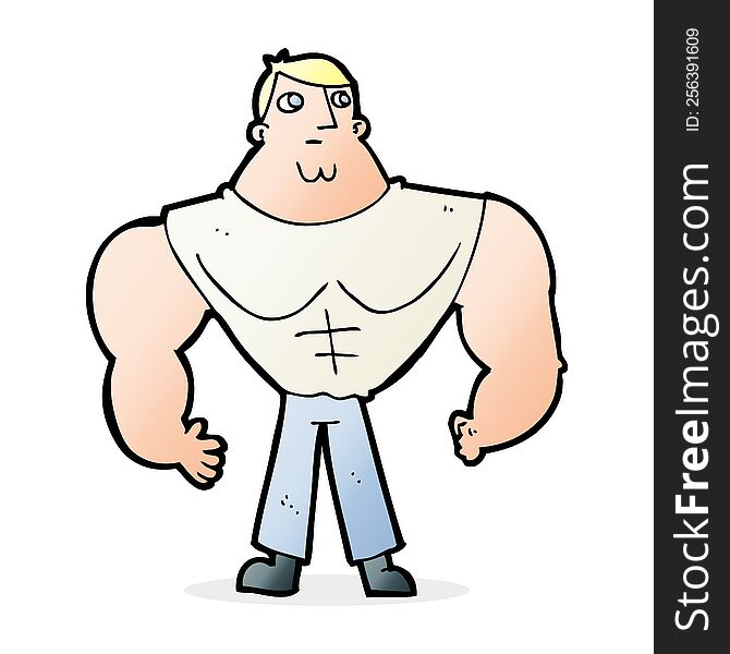 cartoon body builder