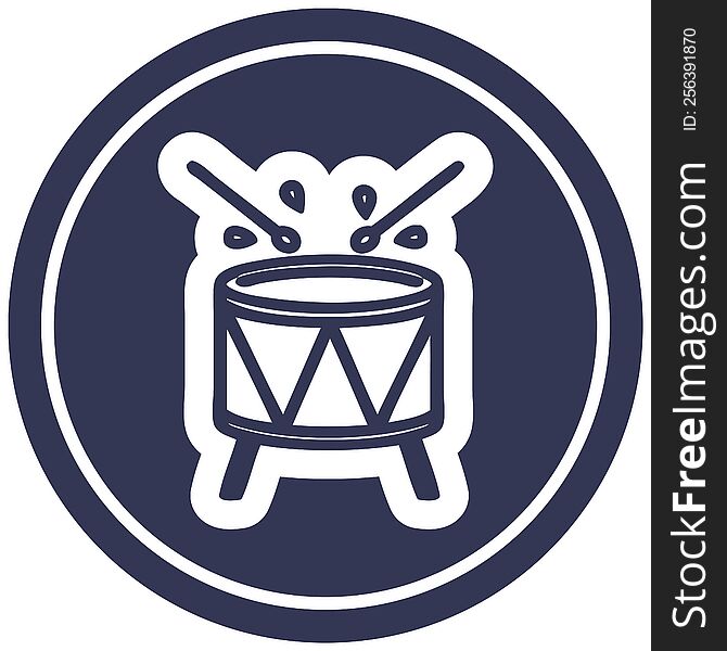 beating drum circular icon