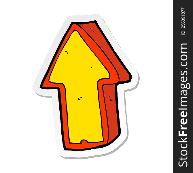 Sticker Of A Cartoon Arrow Symbol