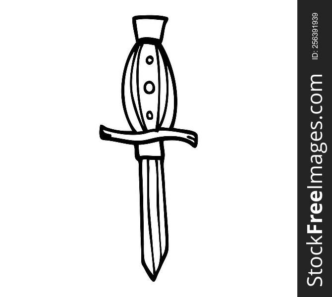 Line Drawing Cartoon Tattoo Dagger Symbol