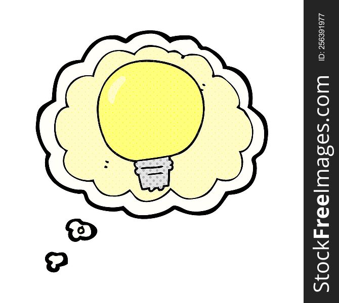 Thought Bubble Cartoon Light Bulb