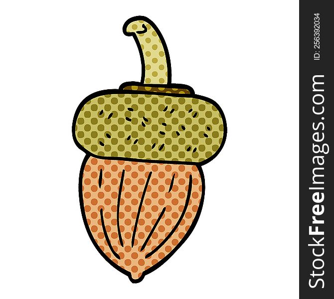 cartoon doodle acorn