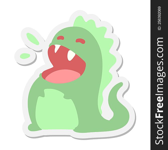 happy dinosaur sticker