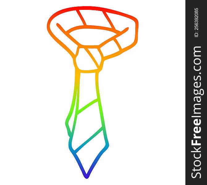 rainbow gradient line drawing of a cartoon office tie