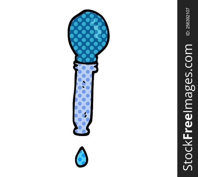 cartoon doodle dripping pipette
