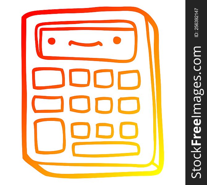 warm gradient line drawing cartoon calculator