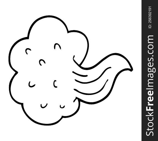 Line Drawing Cartoon Whooshing Cloud