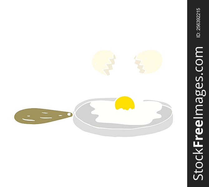 frying flat color illustration of egg. frying flat color illustration of egg