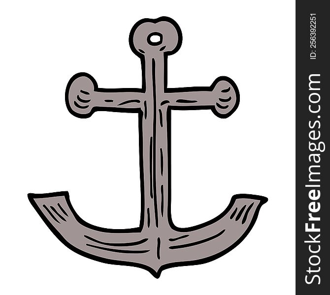 cartoon doodle ships anchor