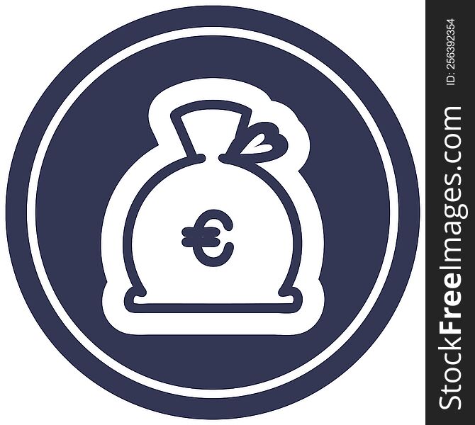 money sack circular icon