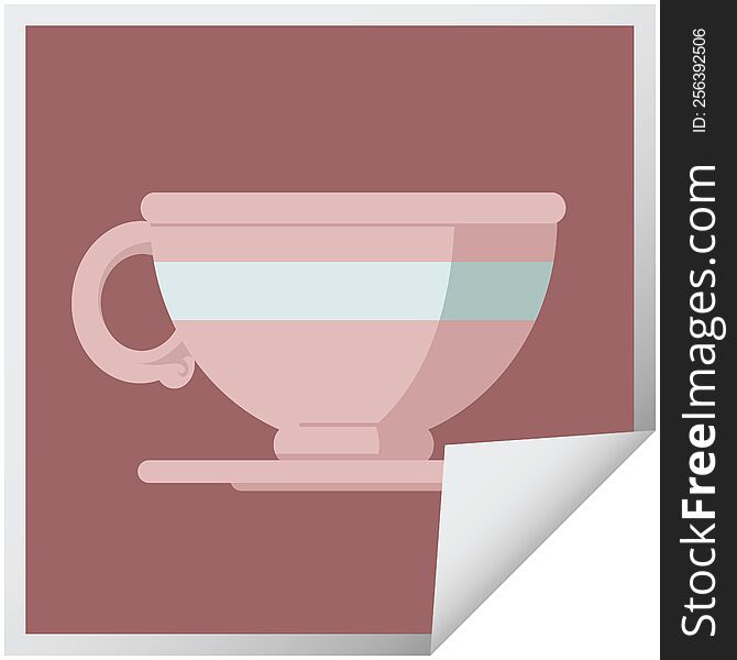 Coffee Cup Graphic Square Sticker