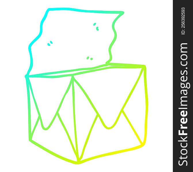 cold gradient line drawing of a cartoon package