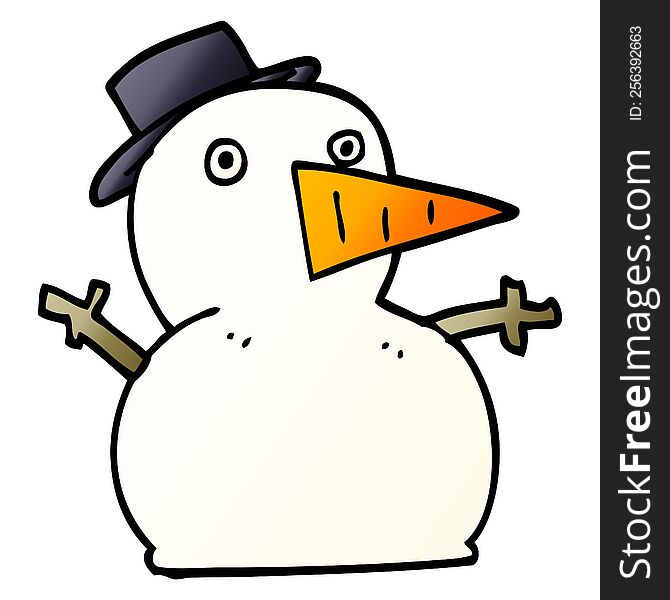 cartoon doodle funny snowman