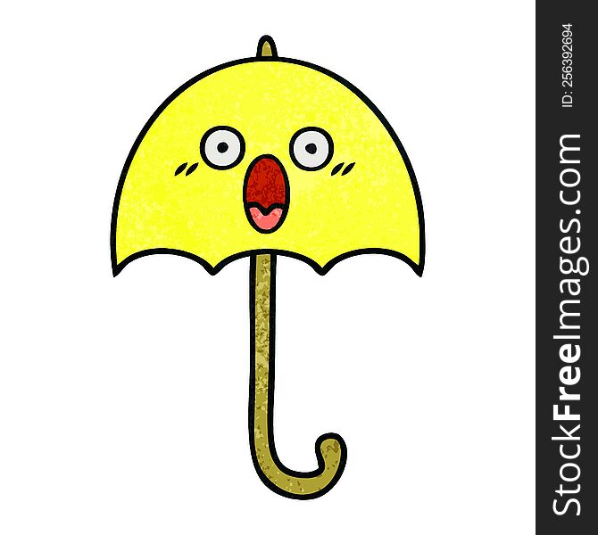 Retro Grunge Texture Cartoon Umbrella