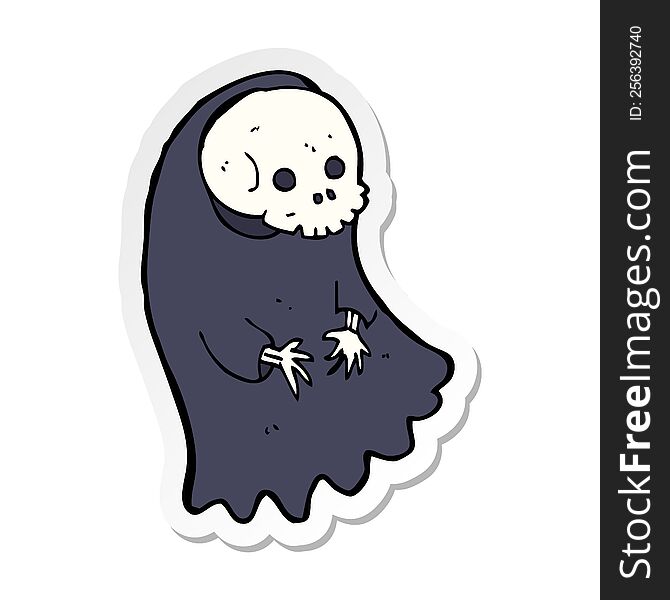 sticker of a cartoon spooky ghoul