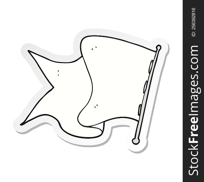 sticker of a cartoon white flag