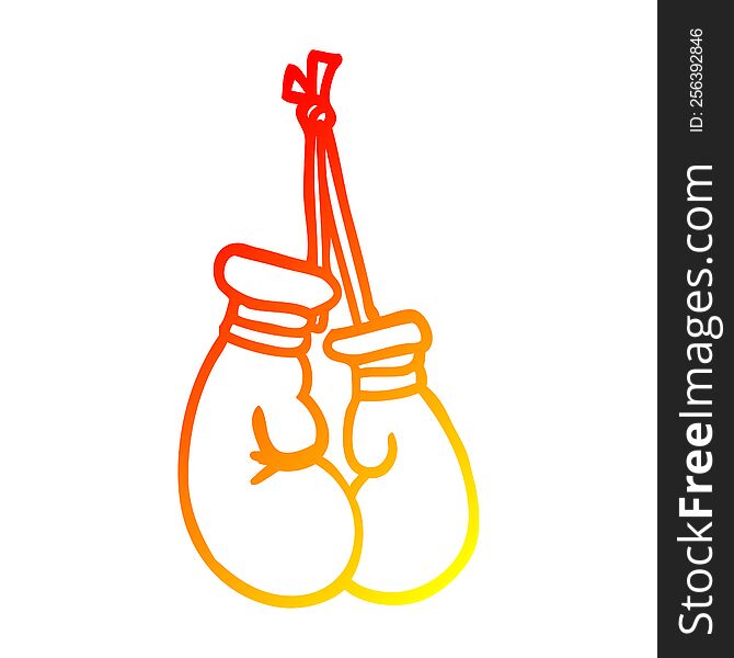 warm gradient line drawing of a cartoon boxing gloves