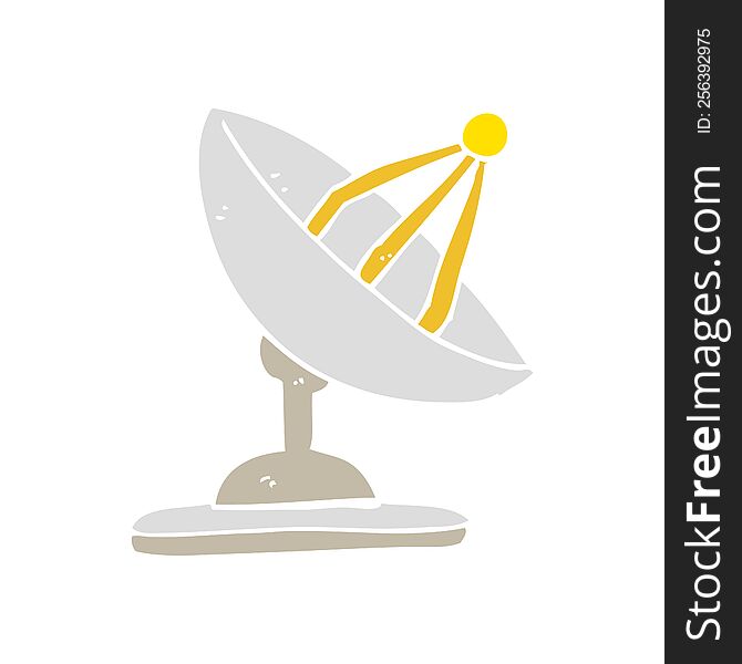 flat color illustration of a cartoon satellite dish