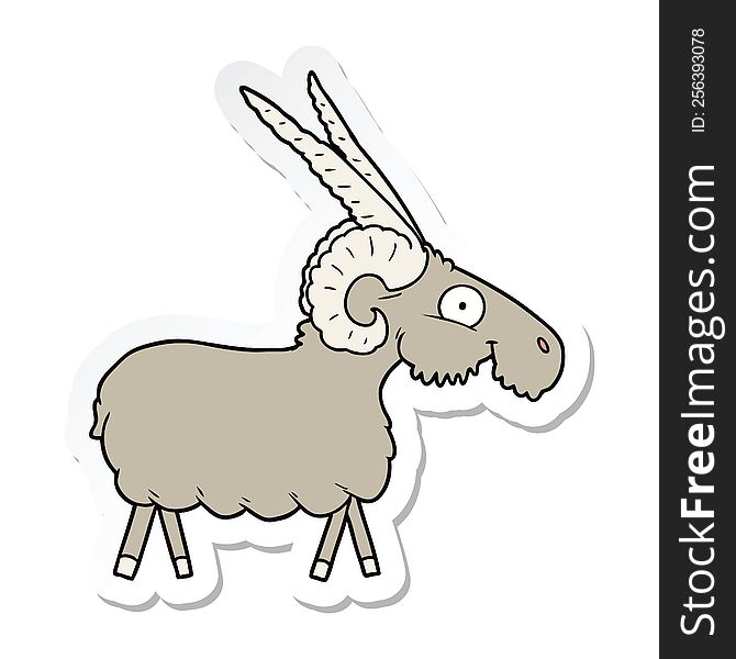 sticker of a cartoon goat