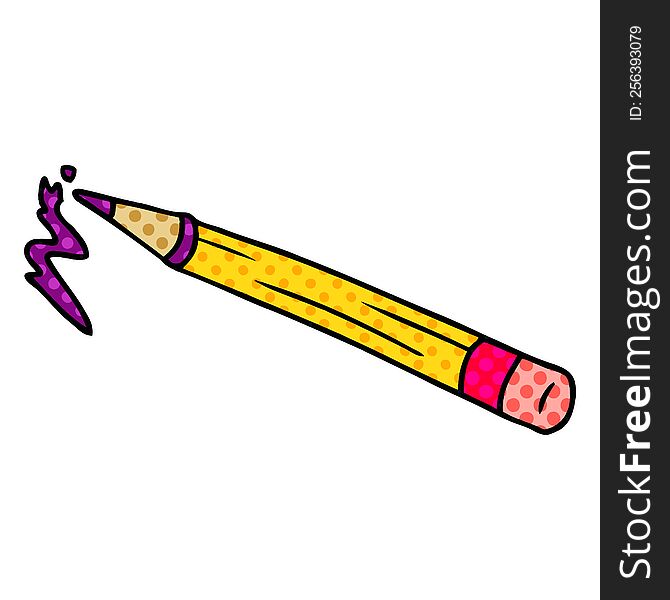 Cartoon Doodle Of A Coloured Pencil