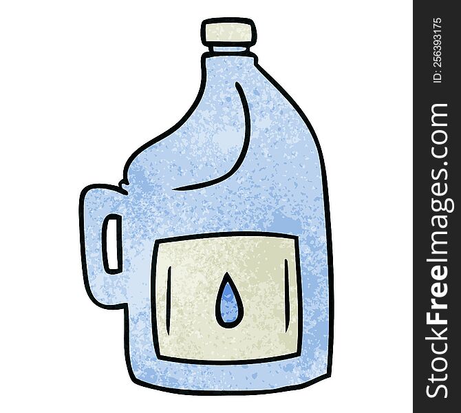 hand drawn textured cartoon doodle of a large drinking bottle