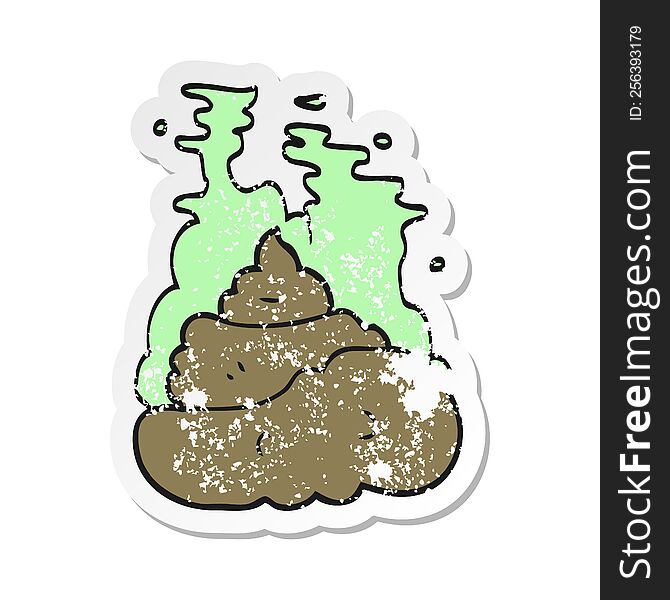 retro distressed sticker of a cartoon gross poop