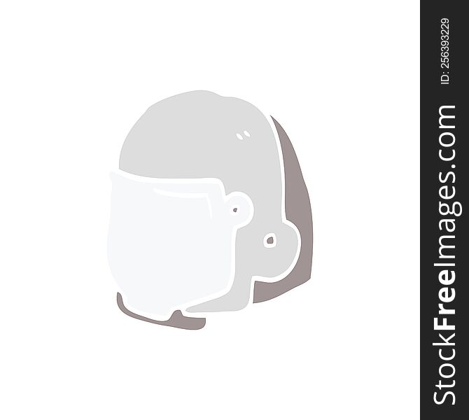 Flat Color Style Cartoon Space Helmet