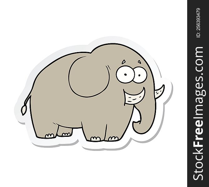 sticker of a cartoon elephant