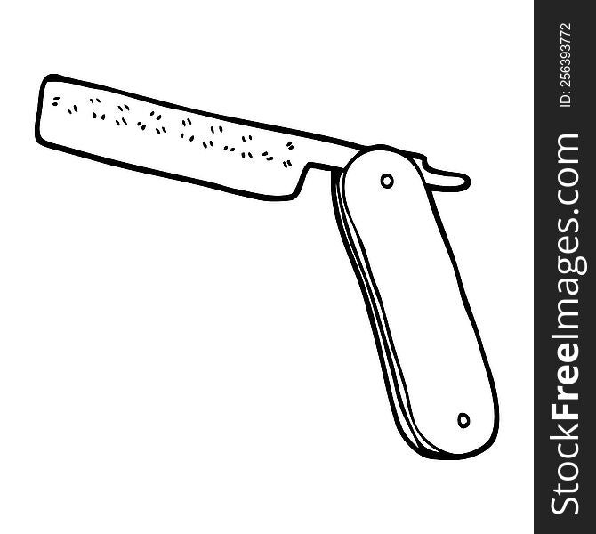 Line Drawing Cartoon Cut Throat Razor