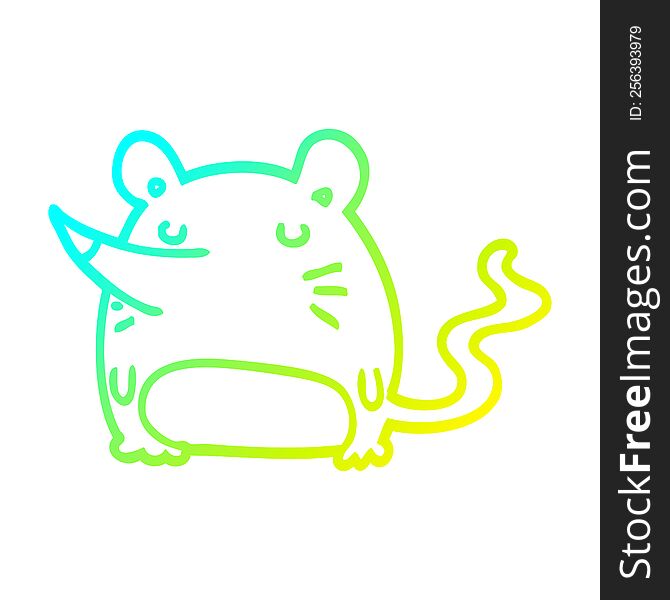 Cold Gradient Line Drawing Cartoon Mouse