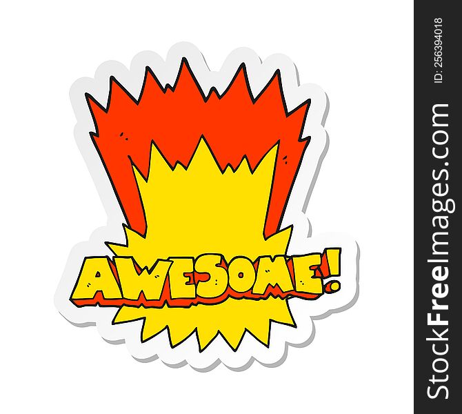 sticker of a awesome cartoon shout