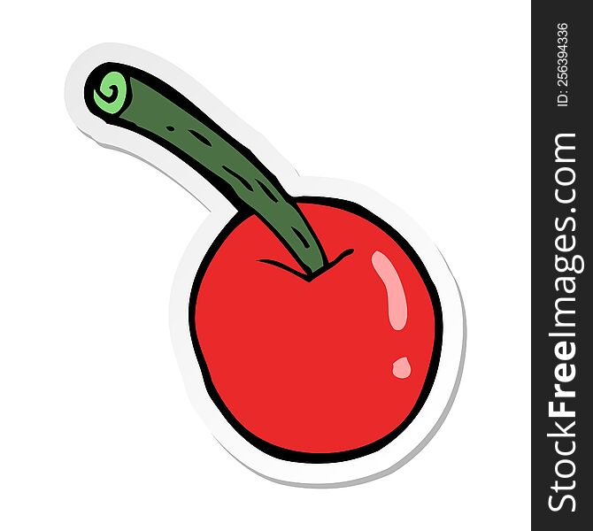 sticker of a cartoon cherry symbol