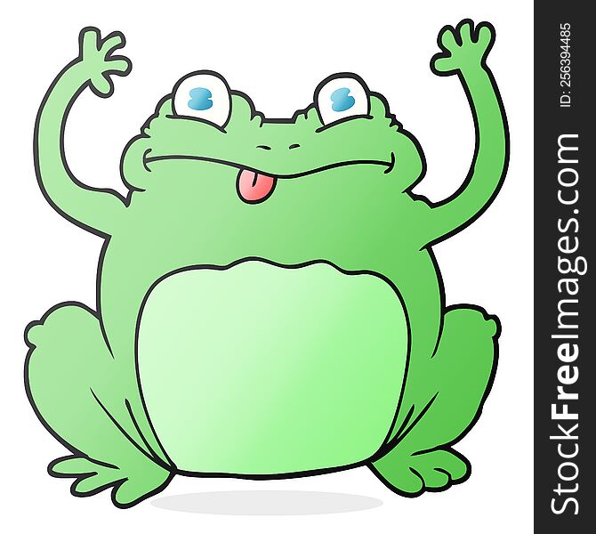 freehand drawn cartoon funny frog